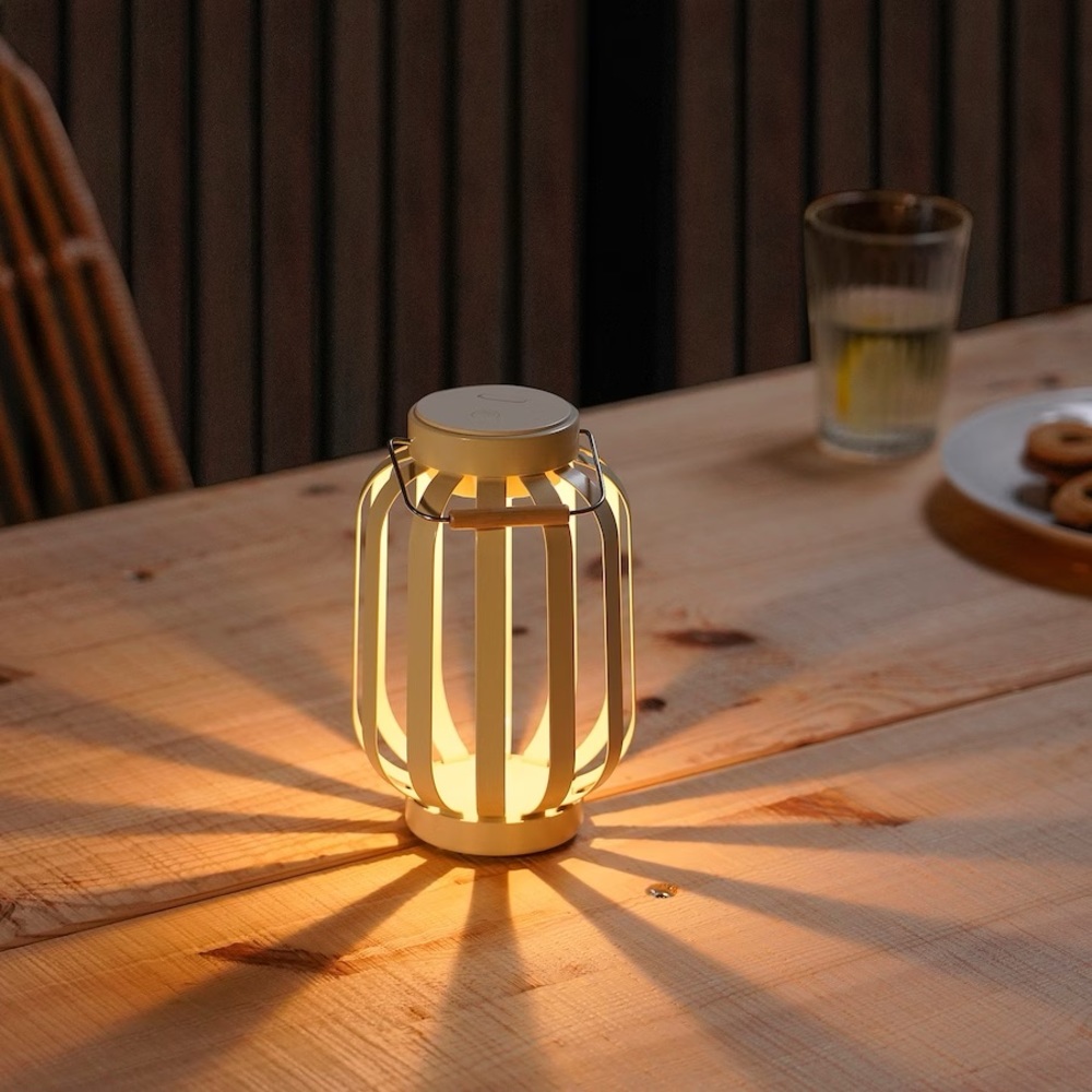 IKEA SOMMARLÅNKE LED decorative table lamp, battery operated outdoor/beige NEW